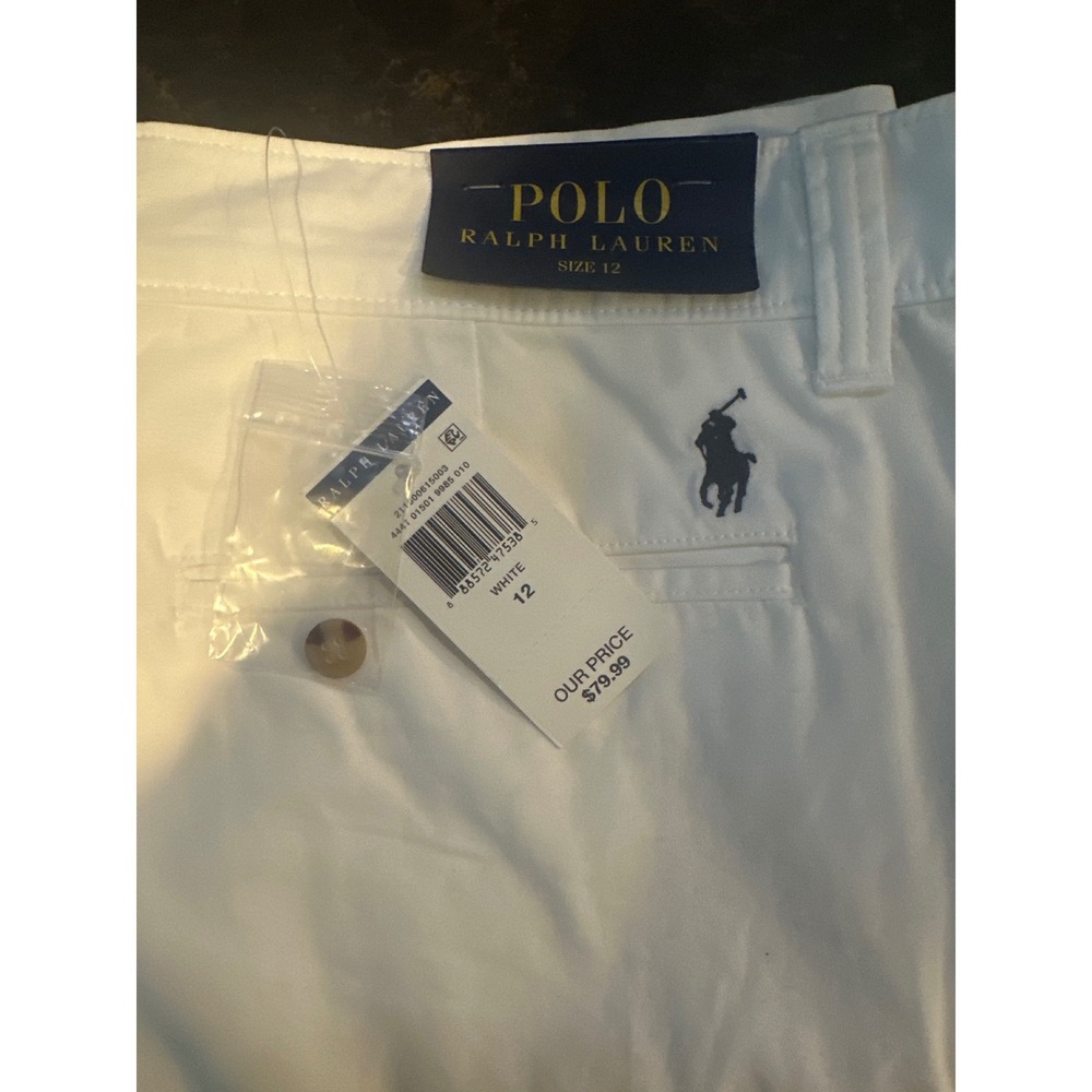 Polo Ralph Lauren Womens White Chino Pants Straight Leg Size 12 NWT 211800615003
